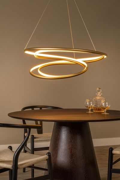 Lucide SARDANA - Pendant light - Ø 80 cm - LED Dim. - 1x74W 2700K - Matt Gold / Brass - Premium